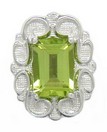 SCALLOPED PERIDOT OCTAGON SLIDE