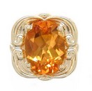 ROUNDED SQ SLIDE  W/ LG CITRINE CENT