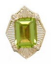 OCTAGON PERIDOT CENTER STONE W/KNIFE