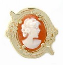 OVAL CAMEO SLIDE WITH SIDE FLORAL BO