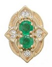 PK/EMERALD & DIAMOND FOUR POINTED SL