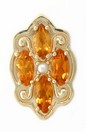 OVAL SLIDE WITH CLUSTER STONE CENTER