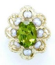 LDS OV PERIDOT & PRL SOLID BACK SLID