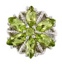 SLIDE W/ MARQ PERIDOT IN A FLOWER DE