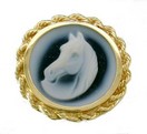 LDS GEN AGATE HORSE RING