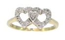 LDS DOUBLE HEART DIA RING