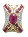 LDS SOLID BACK RUBY & DIA SLIDE