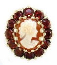 CAMEO SLIDE SURROUNDED WITH GARNET