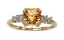 LDS SQ STONE RING W/SIDE DIAMONDS