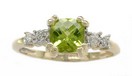 LDS SQ STONE RING W/SIDE DIAMONDS