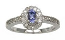 LDS OV TANZANITE & DIA RING W/MILGRA