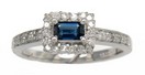 LDS SAPPHIRE & DIAMOND RING    0.25C