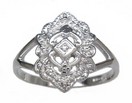 LDS WHITE GOLD DIAMOND RING