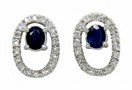 SAPPHIRE AND DIAMOND EARRINGS  0.11C