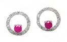 ROUND RUBY AND DIAMOND EARRINGS