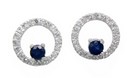 ROUND SAPP AND DIAMOND EARRINGS