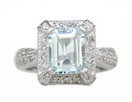 LADIES OCT AQUA DIAMOND RING