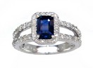 LDS SAPP & DIAMOND RING   0.74CT