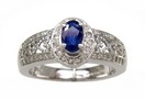 LDS SAPPHIRE & DIAMOND RING    0.22C