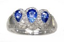 LDS P/S SAPPHIRE & DIAMOND RING