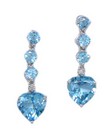 LDS TEAR DROP BLUE TOPAZ & DIAMOND E