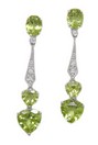 LDS PERIDOT & DIAMOND EARRINGS