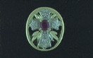 SLIDE WITH DIAMOND CROSS AND RUBY IN