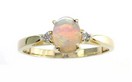 LDS OVAL OPAL RING W/2 DIAMONDS (FOR