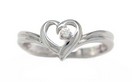 LDS OPEN HEART 1 DIAMOND RING