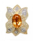 LDS OVAL CITRINE & DIAMOND SLIDE