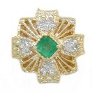 LDS SQUARE EMERALD & DIAMOND SLIDE