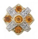 SOL BACK SLID W/5 RD CITRINE & DIAMO