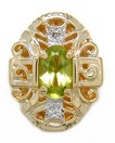 OVAL PERIDOT AND DIA SOLID BACK SLID