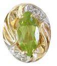 SOLID BACK SLIDE W/MQ PERIDOT AND DI