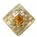 SOLID BACK SQ CITRINE SLIDE W/GOLD B