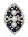 SOLID BACK SAPPHIRE AND PEARL SLIDE