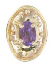 SOLID BACK OVAL AMETHYST SLIDE WITH