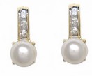 LDS PEARL & DIAMOND EARRINGS