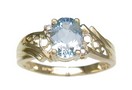 LDS AQUA & DIAMOND FILIGREE RING