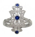 LDS SAPPHIRE AND DIAMOND RING    0.1