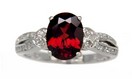 LDS OV  GARNET & DIAMOND RING