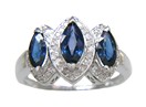 LDS MQ SAPPHIRE RING WITH DIAMOND