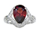 LDS P/S GARNET & DIAMOND RING