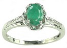 LDS OV EMERALD & DIAMOND RING