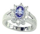 LDS OV TANZANITE & DIAMOND RING