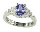 LDS OV TANZANITE & DIAMOND RING