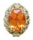 OVAL CITRINE  SOLID BACK SLIDE