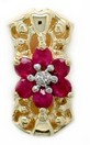 LDS FILIGREE SLIDE W/1 DIA FLOWER CT