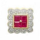 SQUARE SCALLOPED RUBY SLIDE