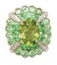 LDS OV PERIDOT & SHADED TSAVORITE SL